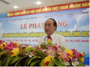 Đ/c Phan Đình Phùng - Tỉnh ủy vên, Phó Chủ tịch UBND tỉnh phát biểu tại Lễ phát động.