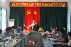 Quang cảnh buổi giám sát Luật Thanh niên tại Tỉnh Đoàn.