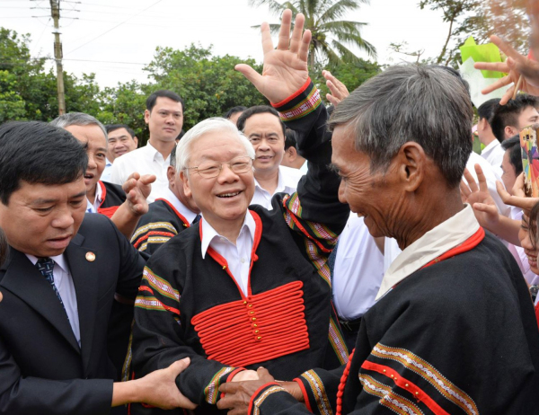 Tổng Bí thư, Chủ tịch nước Nguyễn Phú Trọng dự Ngày hội Đại đoàn kết toàn dân tộc.