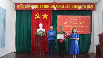 Sở Tư pháp phối hợp Tỉnh Đoàn tổ chức Tổng kết và Trao giải Cuộc thi trực tuyến Tìm hiểu pháp luật năm 2024