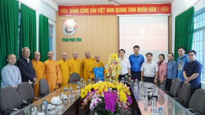 Ban Trị sự Giáo hội Phật giáo Việt Nam tỉnh chúc Tết Ất Tỵ 2025 cơ quan Tỉnh Đoàn.