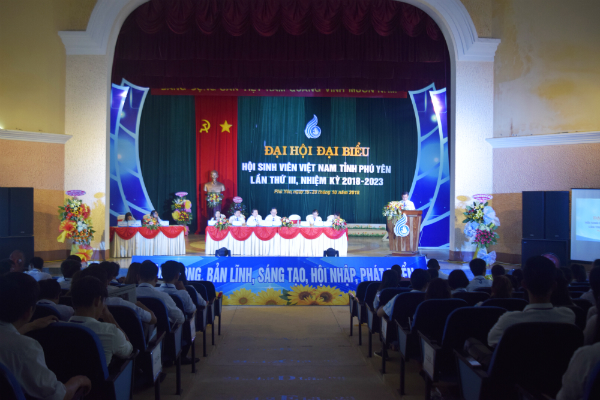 Quang cảnh phiên thứ 1 của Đại hội Đại hội đại biểu Hội Sinh viên Việt Nam tỉnh Phú Yên lần thứ III, nhiệm kỳ 2018 - 2023.