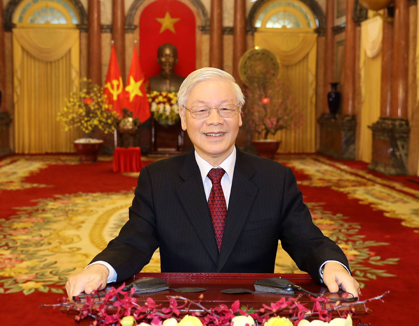 Tổng bí thư, Chủ tịch nước Nguyễn Phú Trọng đọc thư chúc Tết cổ truyền Canh Tý 2020.