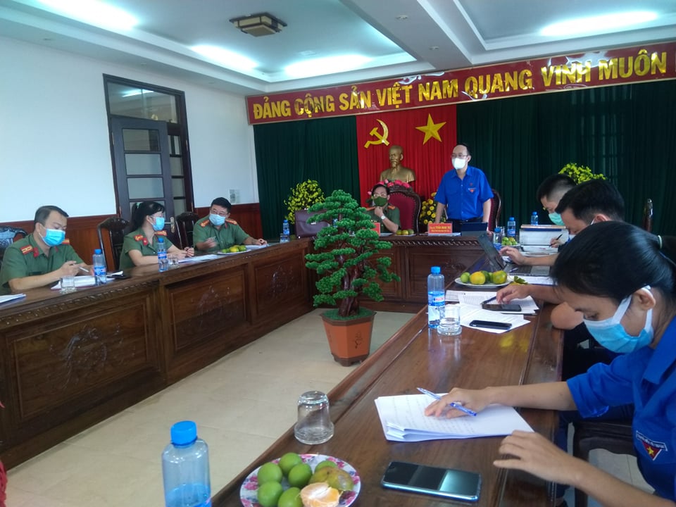 Quang cảnh buổi kiểm tra tại Đoàn Thanh niên Công an tỉnh Phú Yên.