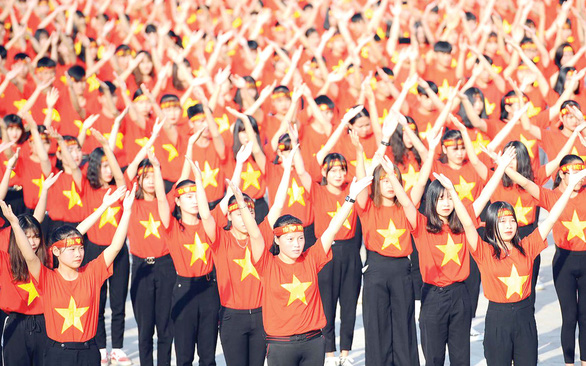Thanh niên Việt Nam tự hào tham gia hành trình “Tôi yêu Tổ quốc tôi” năm 2019, Ảnh: Tuổi Trẻ
