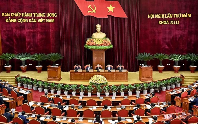 Ban Chấp hành Trung ương Đảng khóa XIII họp Hội nghị lần thứ 5 từ ngày 4 đến ngày 10-5-2022. Ảnh: Nhandan.vn 