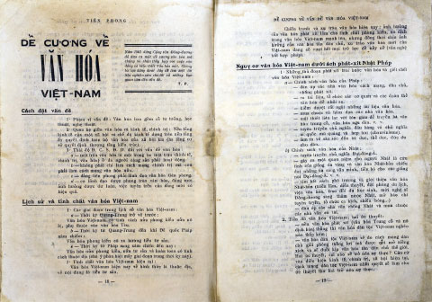 Bản Đề cương văn hóa Việt Nam năm 1943 cho Tổng Bí thư Trường Chinh.